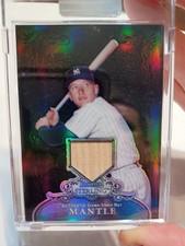 2006 TOPPS BOWMAN STERLING MICKEY MANTLE BLACK REFRACTOR BAT /25 GAME USED RARE 