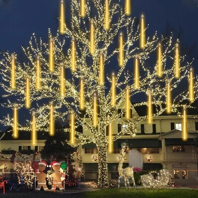 PEMOTech Meteor Shower Lights Outdoor 8 Tubes 12" 288 LED Icicle Light Christmas - Image 1 of 4