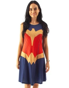 Vestido skater sin mangas con logotipo azul de DC Comics para mujer - Imagen 1 de 21