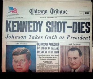 Historic 11/23/1963 Chicago Newspaper Reporting the Kennedy Assassination - Imagen 1 de 1