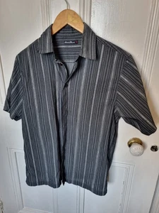 BHS Boys Grey & Silver Stripe Short Sleeve Shirt- Age 13 - 14 Years - Picture 1 of 3