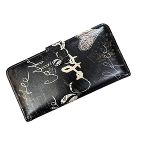 iPhone XS Max Wallet Case Graffiti Art Card Slots Snap Closure Black - Picture 1 of 3