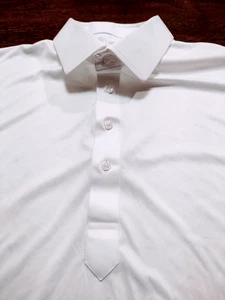 COLLARS & CO. Men's POLO Style 100% Polyester XLT TALL White Short Sleeve Shirt - Picture 1 of 5
