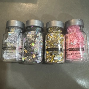 Erinnerungen Spezial Glitzer Flamingo Sonne Sterne Buchstaben Einhorn 4 Stück Pack - Bild 1 von 9