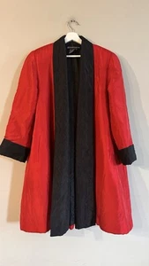 IB DIFFUSION Vintage Women Silk Open Jacket Red Black Small Classic Elegant - Picture 1 of 20