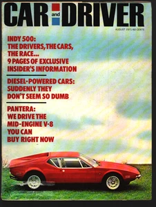 Car And Driver Magazine August, 1971  Indy 500 - Imagen 1 de 2