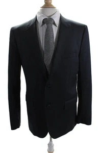 Theory Mens Two Button Royce Blazer Jacket Navy Blue Wool Size 42 Regular - Picture 1 of 10