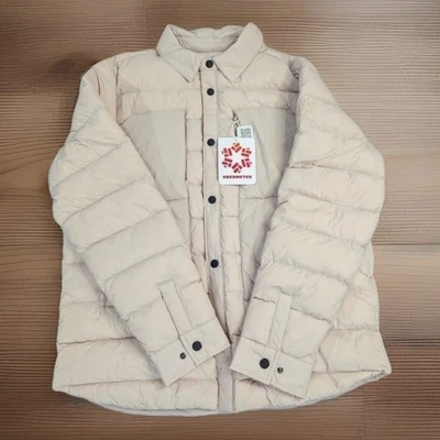 Obermeyer Men's Explorer Down Shirt Jacket SZ LARGE Cement Beige $249 NEW W TAGS - Image 1 of 4
