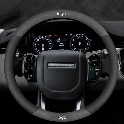 Cubierta de volante de coche de cuero gamuza de 15" accesorios para Land Rover negro Foto 1 de 2
