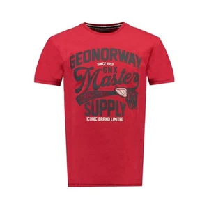 T-shirt da uomo Geographical Norway rossa con stampa - Foto 1 di 3