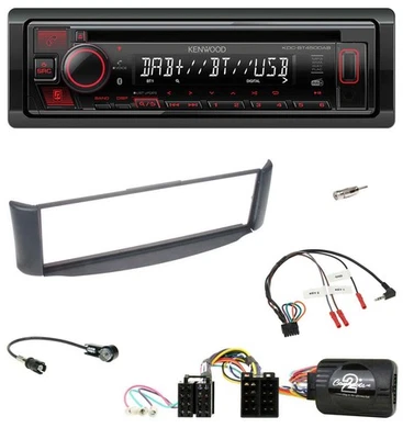 Kenwood Lenkrad CD USB Bluetooth DAB Autoradio für Smart ForTwo 2004-07 grau - Bild 1 von 4
