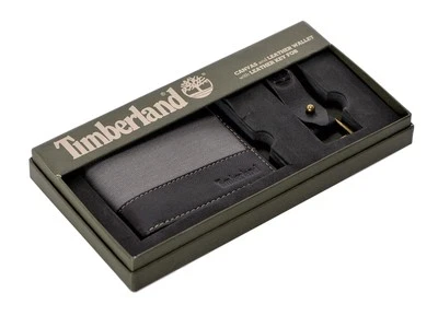 Timberland Men's Canvas Leather Billfold Wallet with Key FOB - Image 1 of 4