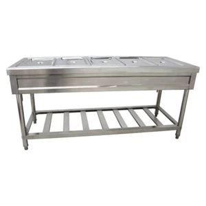 110V 1/1*4"*5 Pans Buffet Food Warmer Stainless Steel with Support Bracket - Picture 1 of 21