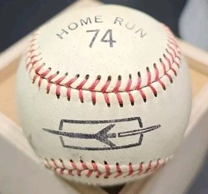 Vintage 1970's WILSON Baseball "Home Run 74" Oldsmobile Advertisement Horsehide - Picture 1 of 3