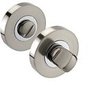 Duo Chrome and Satin Nickel Turn & Release Set for Bathroom Lock - Toilet Doo...