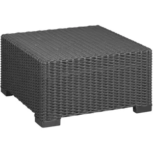 Keter California All-Weather Outdoor Coffee Table Resin Wicker Pattern Graphite - Picture 1 of 1