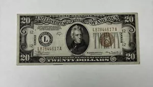 1934A $20 BEAUTIFUL CRISP AU+ WWII Hawaii Overprint Emergency Issue! - Picture 1 of 2