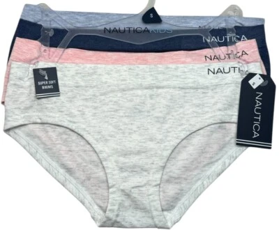 NAUTICA GIRLS 4-Pack Super Soft Bikini Underwear Panties Nylon Rayon Size S M - Image 1 of 4