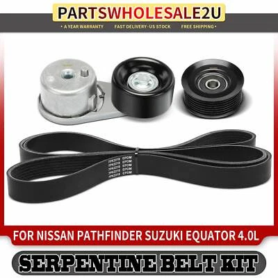 Kit de 3 componentes de transmisión por correa Serpentine para Nissan Frontier NV1500 NV2500 NV3500 Foto 1 de 4