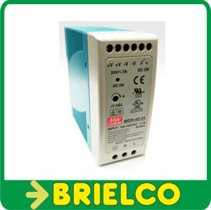 ALIMENTADOR CONMUTADO CARRIL DIN 100-240VAC A 24VDC 1.7A MW MDR-40-24 BD10992 - Imagen 1 de 1