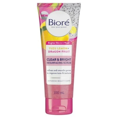 Biore Clear & Bright Resurfacing Scrub - 100ml - New - Image 1 of 2