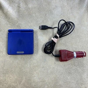 Nintendo Game Boy Advance SP Cobalt Blue AGS 001 Tested Working + Charger Car - Picture 1 of 12