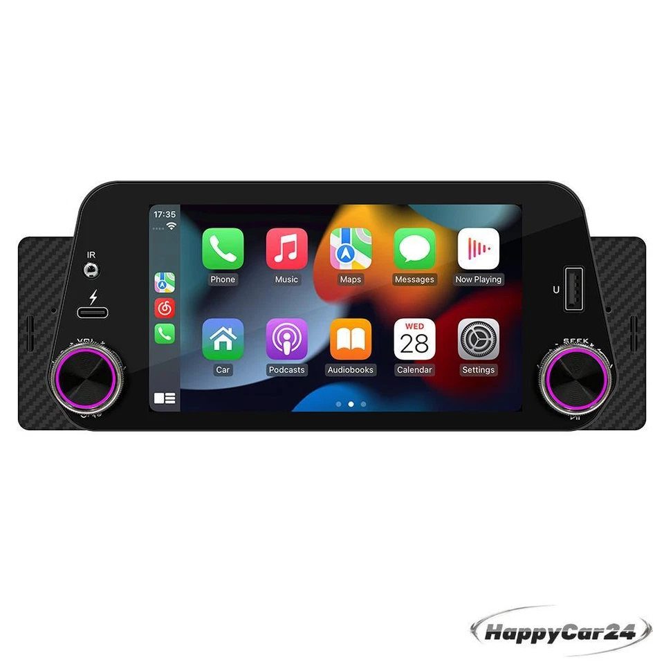 5in 1Din Radio CarPlay Android Auto Bluetooth Hands-free Mirror Link Car Stereo - Image 1 of 4
