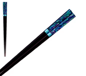Mother‐of pearl Wakasa nuri Japanese Lacquered Chopstick Dreaming moon Black L - Picture 1 of 5