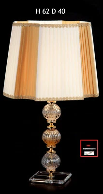 Lampada da Tavolo Elegante  ambra - trasparente  double' con paralume bicolore - Immagine 1 di 4