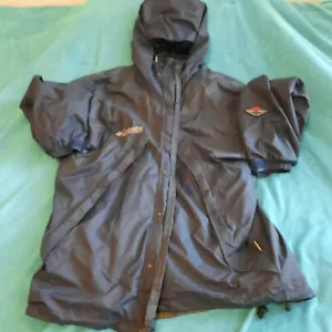 Columbia Omni-Tech Core Chaqueta de Lluvia con Capucha para Hombres Grande Azul Marino Ventilada Impermeable - Imagen 1 de 23