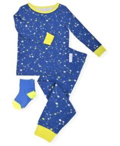 Max & Olivia Baby und Kleinkind Jungen 2-teiliges Pyjama-Set mit Socken blau 12 Monate