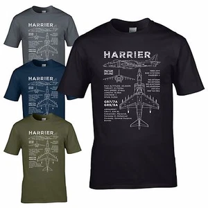 Harrier GR7 / 7A Blueprint T-Shirt GR9 / 9A BAE AV8B Aircraft RAF 1 3 4 20 SQN - Picture 1 of 8