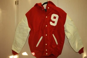 Vintage Stewart Strauss Letterman’s VARSITY JACKET RED CREME 49ERS LARGE LONG - Picture 1 of 3