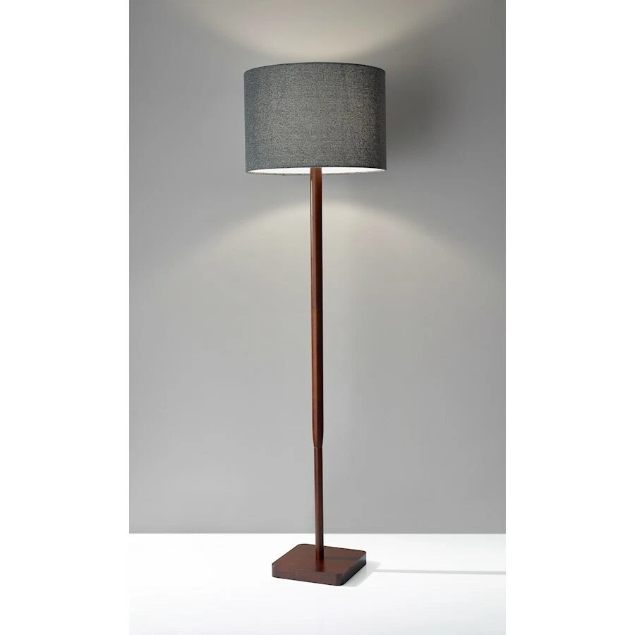 Adesso Ellis Floor Lamp, Walnut Rubber Wood - 4093-15 - Image 1 of 1