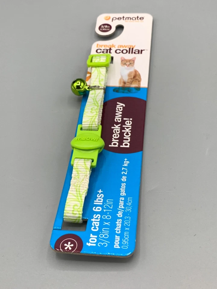 Pet Mate Breakaway Cat Collar with bell adjustable 8-12 inches - Изображение 1 из 1