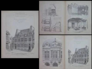 MOULINS, CAISSE D'EPARGNE - 1900 - GRAVURES ARCHITECTURE, RENE MOREAU - Picture 1 of 1
