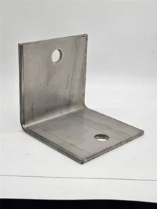Heavy Duty L Bracket Stainless Steel 5in X 5in X 5in X 1/4in Thick, 3/4in Holes - Picture 1 of 7