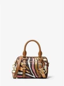 Bandolera Michael Kors Bedford Legacy Pequeña (MINI) Metálica Logotipo Cebra Lona - Imagen 1 de 12