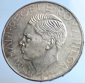1941 ROMANIA Michael I Antique VINTAGE OLD Silver 500 LEI Romanian Coin i108412 - Picture 1 of 3