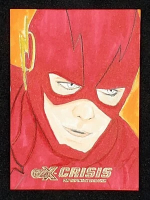 Cryptozoic CZX Crise Des Terres Infinies The Flash 1/1 Croquis Par Scott Harrell - Photo 1/3