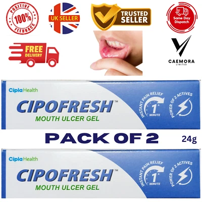 CIPLA Mouth Ulcer Gel Effective Pain Relief from Swelling Redness Oral Health
