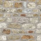 COUNTRY STONE WALL WALLPAPER - ARTHOUSE 696500 NEW BRICK BROWN