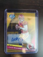 2023 BOWMAN CHROME U FOOTBALL True GOLD CALEB WILLIAMS AUTO SSP #d 27/50 CARD 