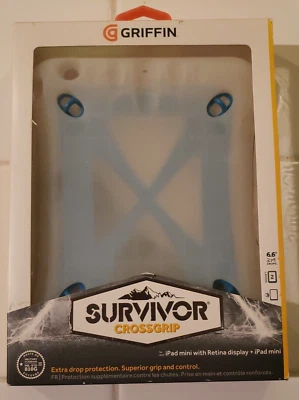 Griffin Clear/Blue Survivor CrossGrip Silicone Case for iPad mini - Image 1 of 4