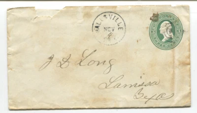 US Postal Stationery Cover Entire U163 (U45) embossed 3 cent  1880s - Image 1 of 4