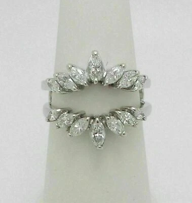 Anillo de boda potenciador envolvente de circonita cúbica corte marquesa blanco de 2 quilates plata de ley 925 sólida Foto 1 de 4