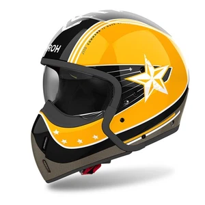 Helmet Modular Airoh J110 Command Yellow Size L Yellow Helmet Crossover - Picture 1 of 4