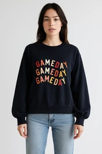 Vince Camuto Game Day Sweatshirt Navy Blau Gr. Small Pullover Rundhals - Bild 1 von 10