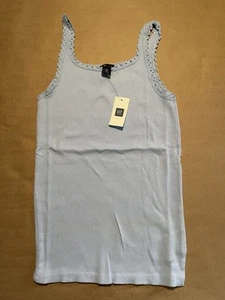 Gap Kids Girls Blue Tank Top with Crochet trim – Size L (10) – 100% Cotton – NWT - Picture 1 of 6