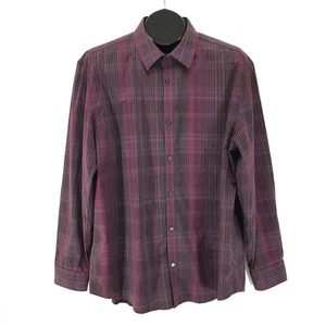Calvin Klein Long Sleeve Button Up Shirt Men's Large Plaid 100% Cotton Casual - Picture 1 of 11